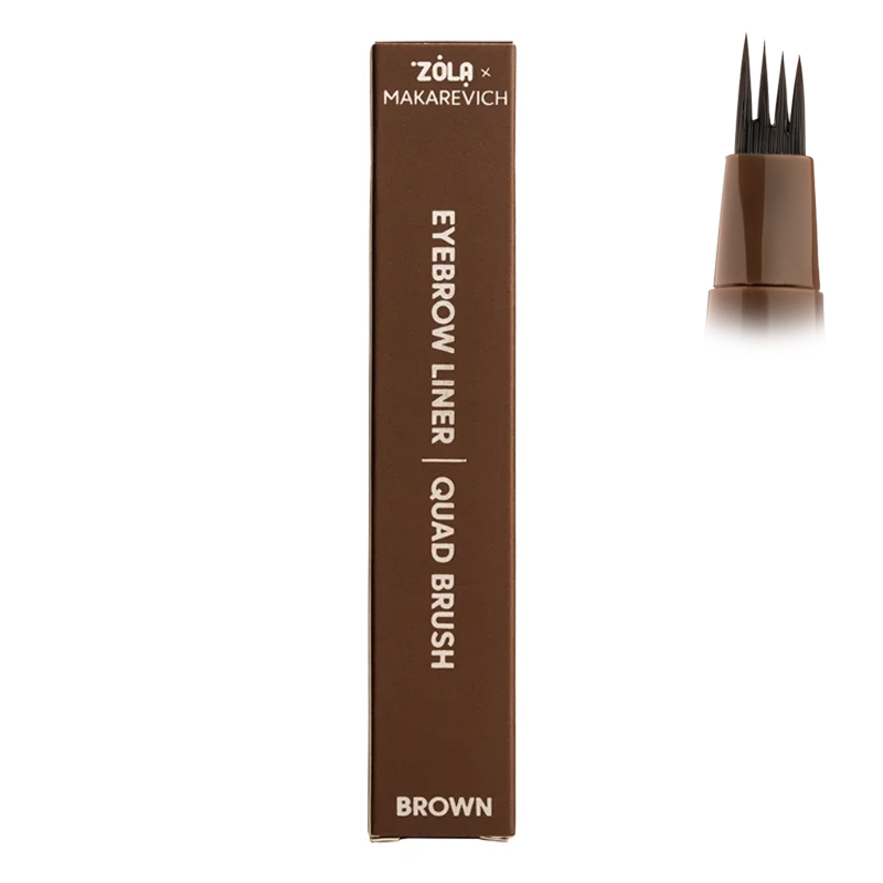 ZOLA x Makarevich Подводка для бровей с квадро-кистью Brown