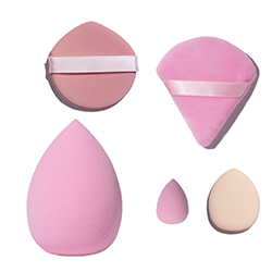 Набір спонжів та пухівок для макіяжу, рожевий