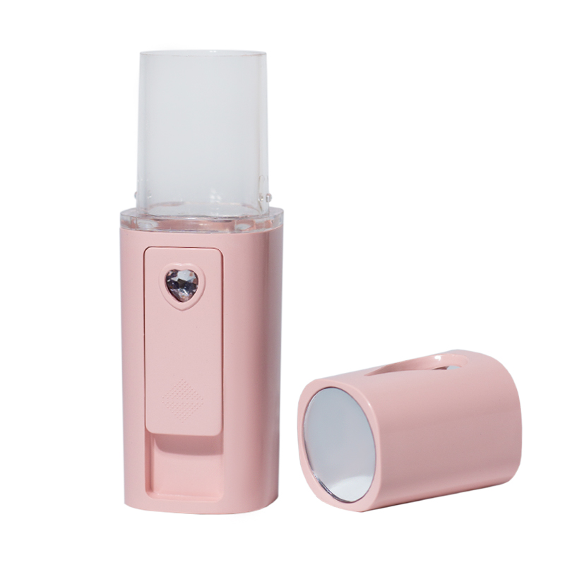 Небулайзер зволожувач для нарощування вій з дзеркальцем, рожевий