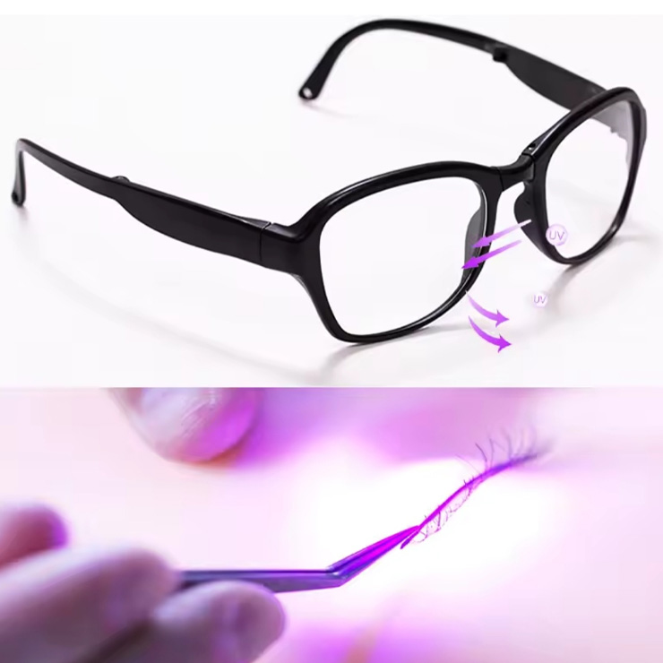Gafas protectoras para trabajar con lámpara UV en extensiones de pestañas