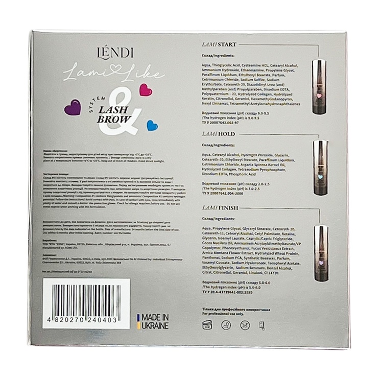 LENDI Lami Like Zestaw do laminacji rzęs i brwi 3 x 10 ml