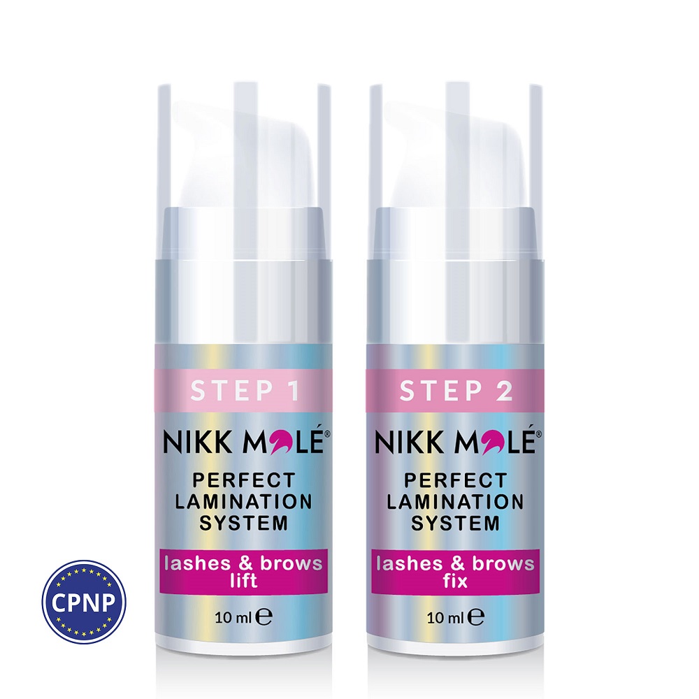 Nikk Mole Zestaw do laminacji rzęs i brwi Perfect Lamination System STEP 1 + STEP 2 2×10 ml