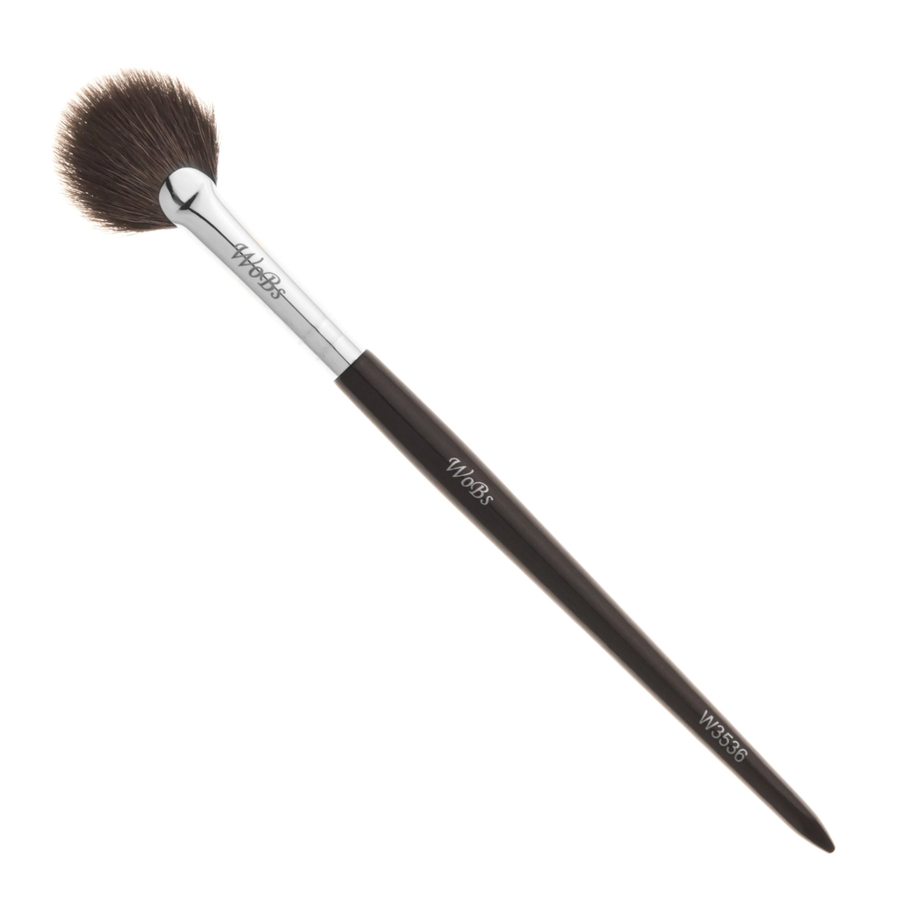 WOBS Pincel W3536 para sombras e iluminador, abanico, pelo de cabra