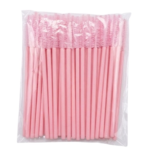 Light Pink Silicone Mascara Brushes 50 pcs