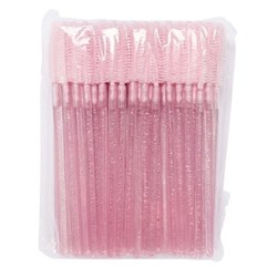 Cepillos de silicona rosa claro con brillo rosa 50 unidades