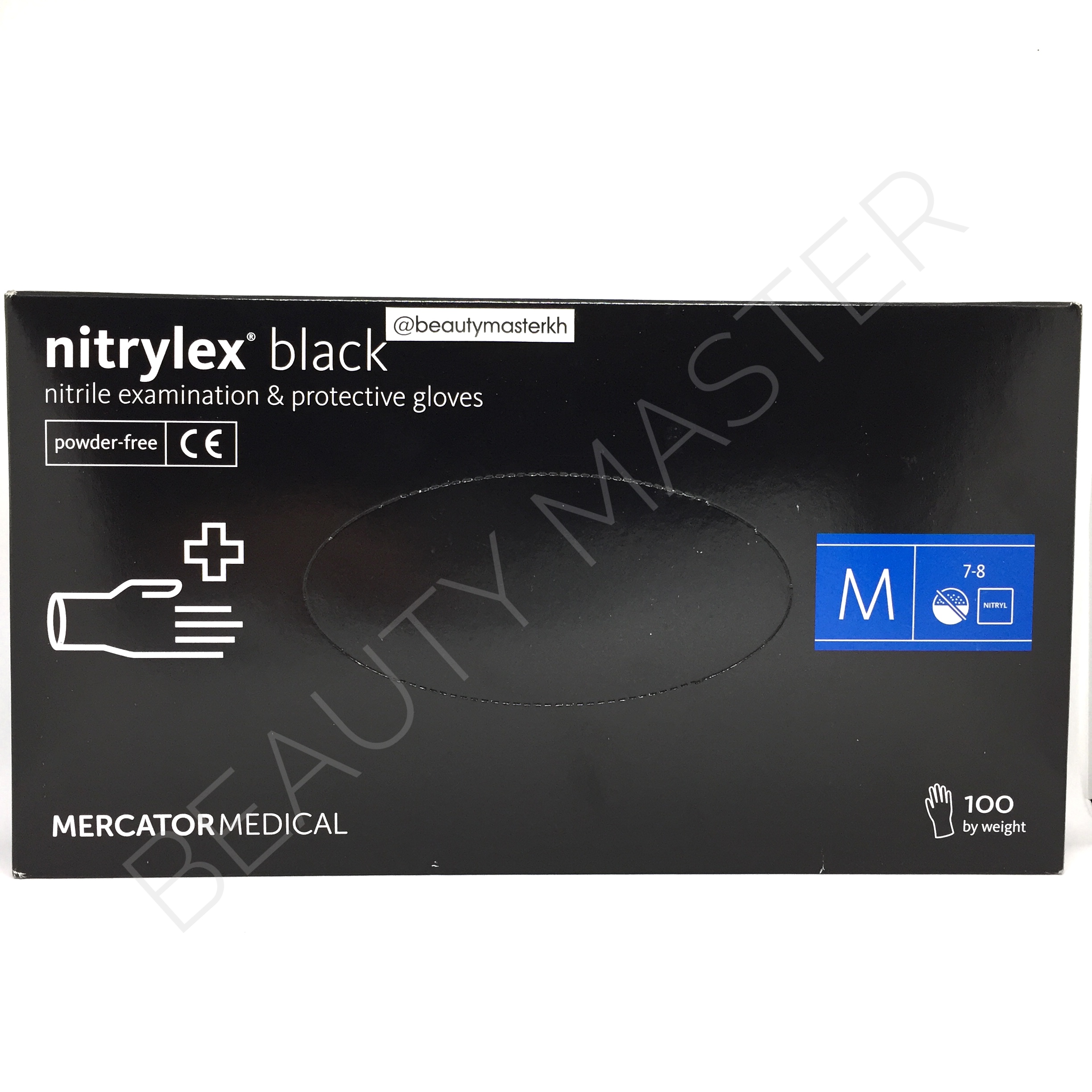 Перчатки nitrylex Black нитриловые, черные, р.М, пачка, 100шт