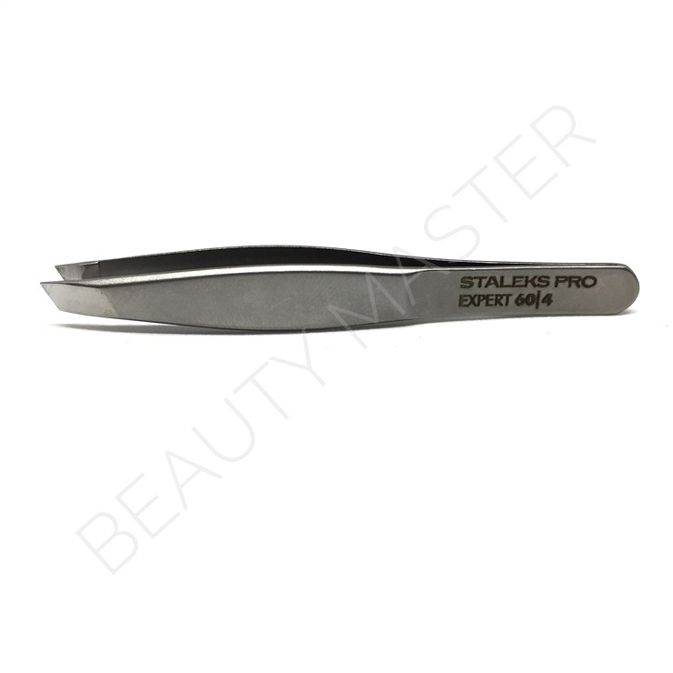 Staleks eyebrow tweezers Expert 60/4 (bevelled), metal