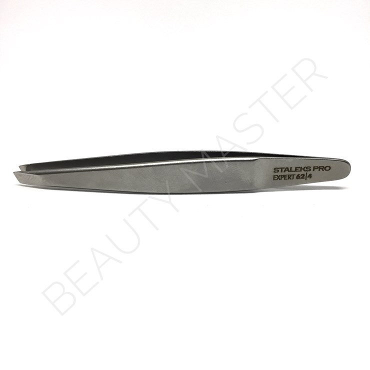 Staleks eyebrow tweezers Expert 62/4 (beveled), metal