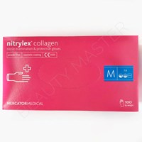 Перчатки nitrylex Collagen нитриловые, розовые, р.M, пачка 100шт