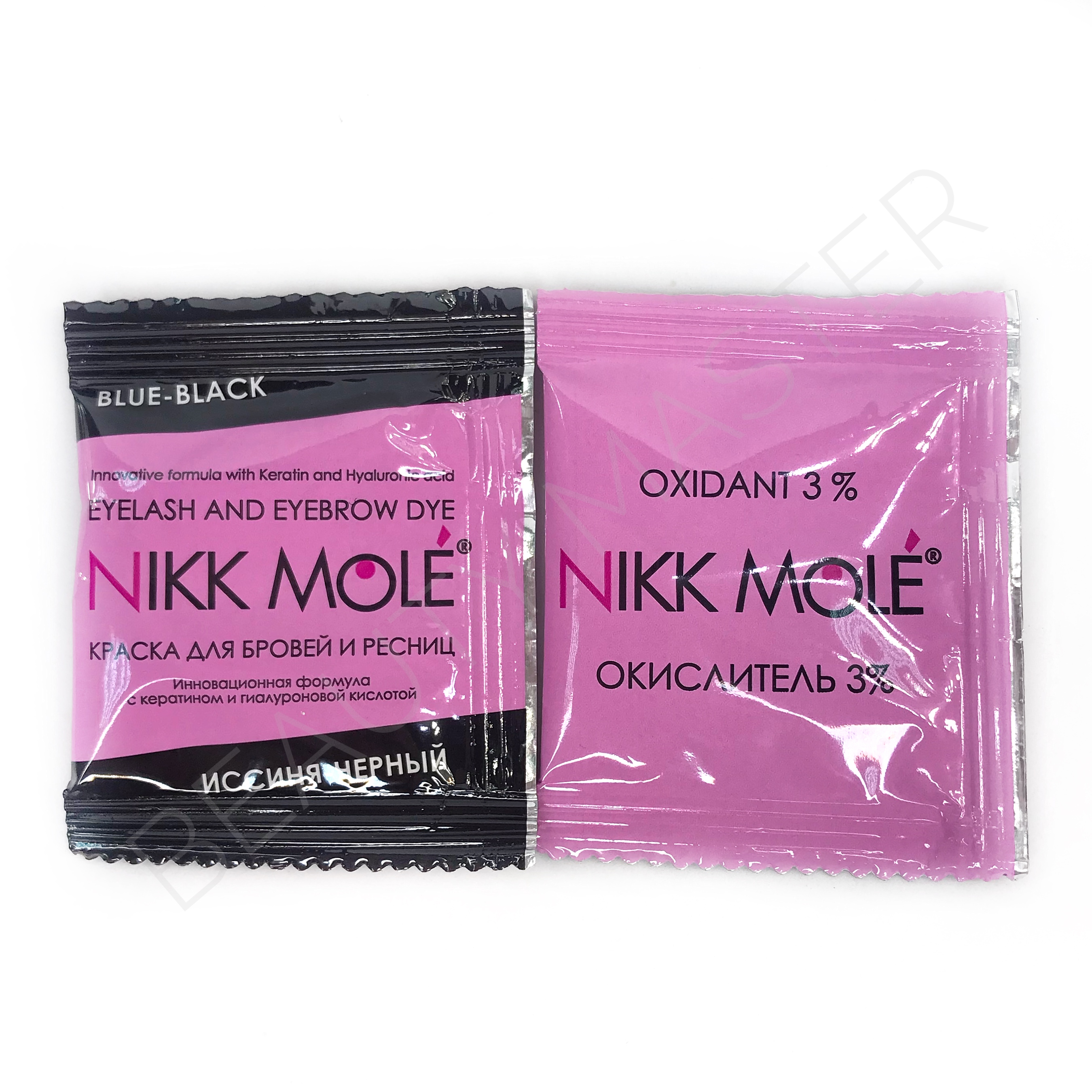 Nikk Mole саше краска+окислитель иссиня-черный для для бровей и ресниц