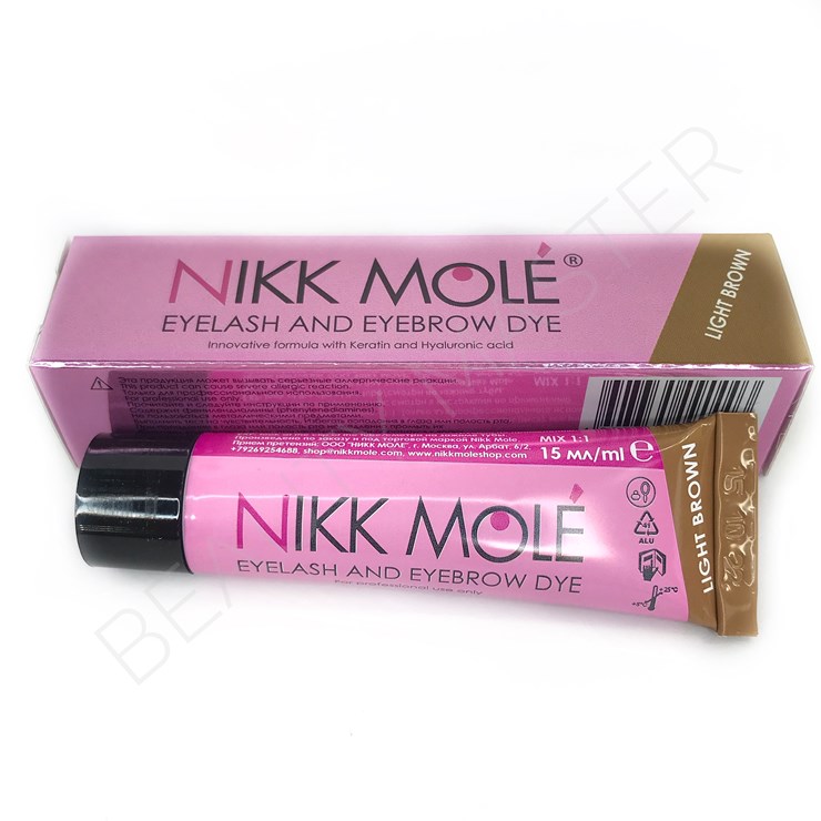 Nikk Mole Tint for eyebrows and eyelashes light brown, 15 ml