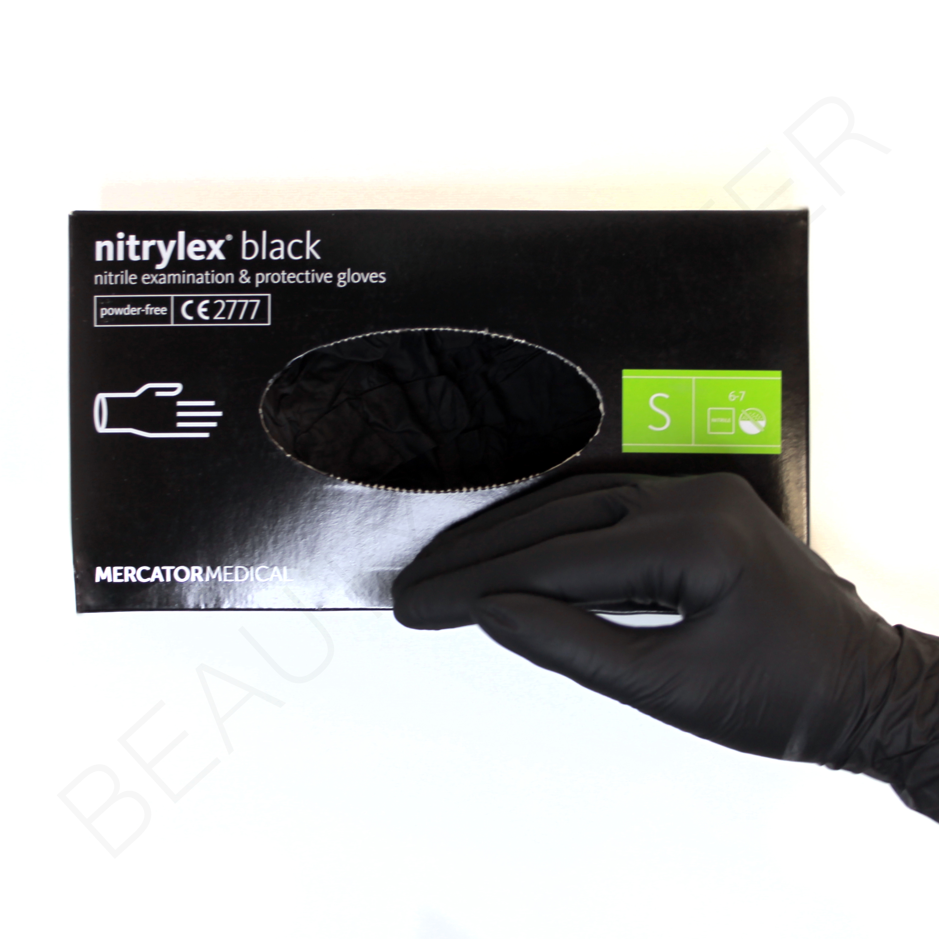 Nitrilex gloves, nitrile, black, size S, pair
