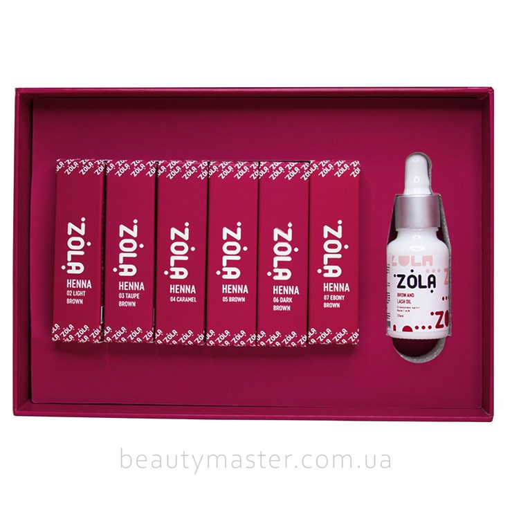 ZOLA Box Henna 6 colors, 5 g + oil