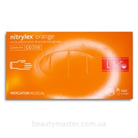 Перчатки nitrylex Orange нитриловые, оранжевые, р. L, пачка 100 шт.