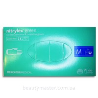 Перчатки nitrylex Green нитриловые, мята, р.M, пачка 100шт