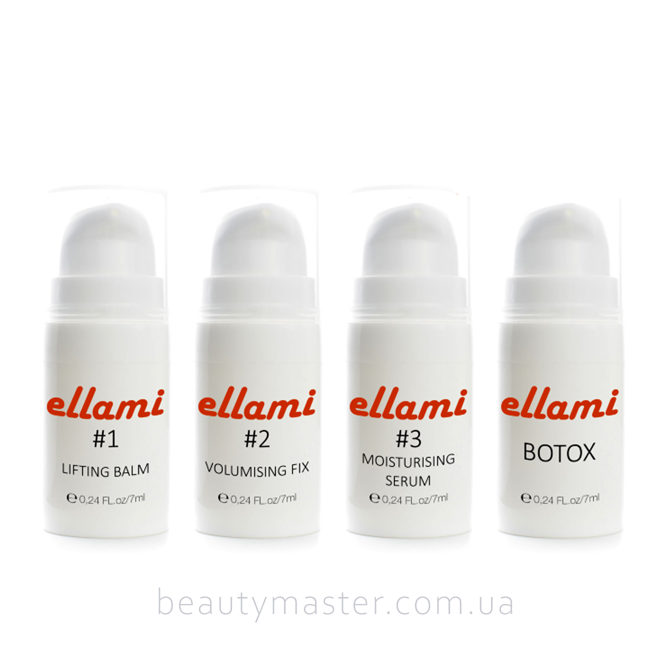 ellami Набор из 4-х- №1 lifting balm, №2 volumising fix, №3 moisturising serum, botox