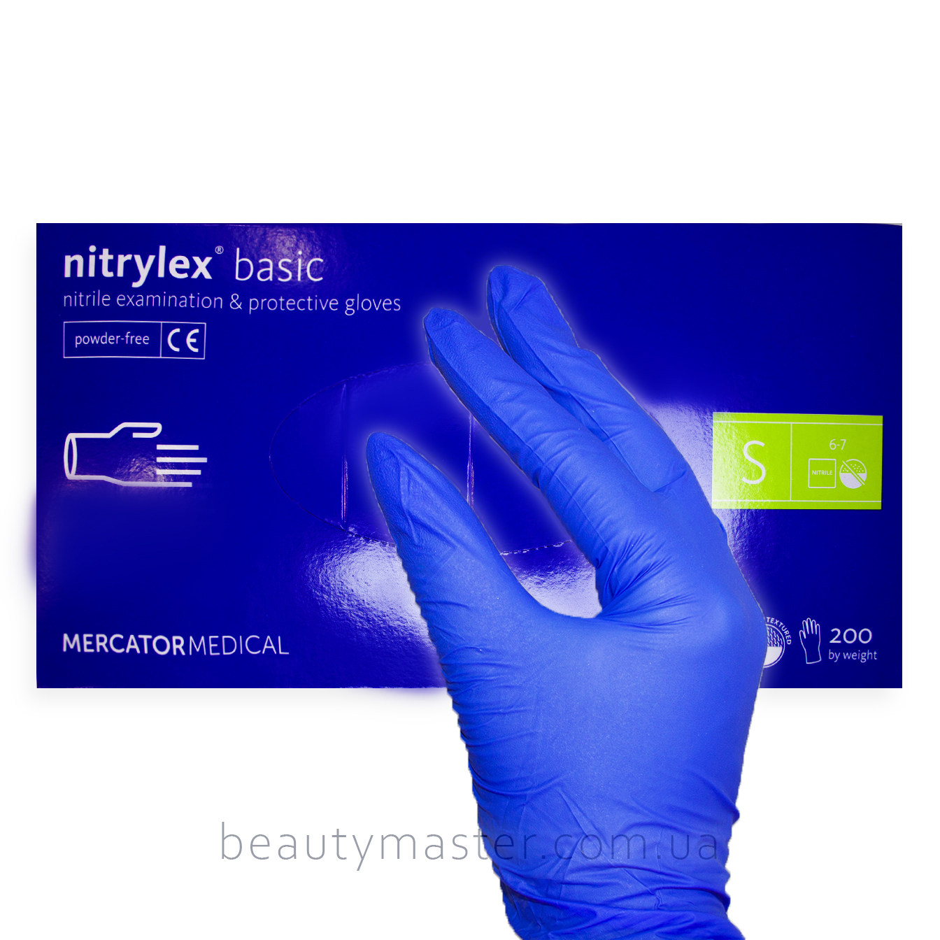 Перчатки nitrylex Basic нитриловые, т. синие, р.S, пара