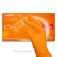 Перчатки nitrylex Orange нитриловые, оранжевые, р.L, пара