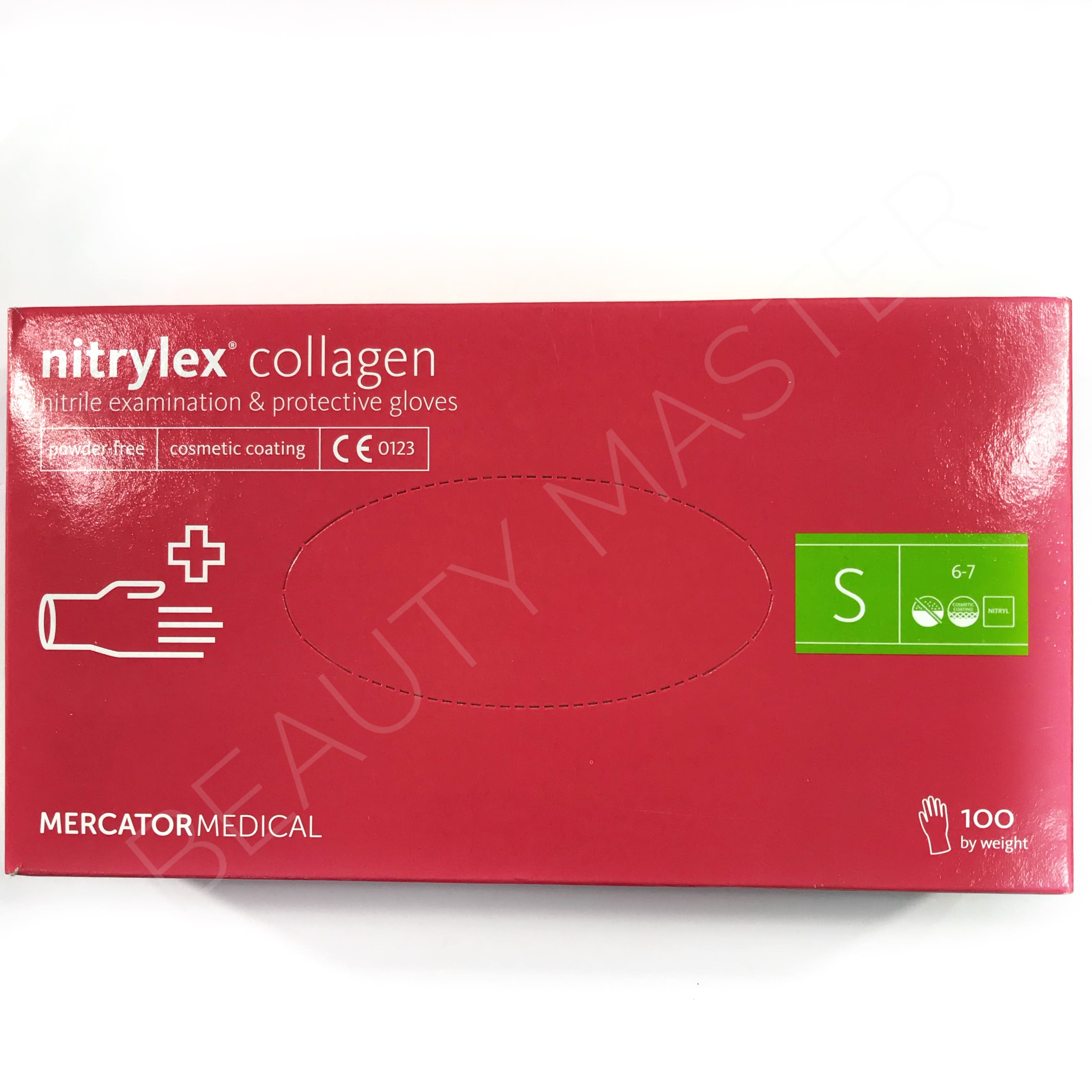 Перчатки nitrylex collagen нитр., розовые, р.S, пачка 100шт