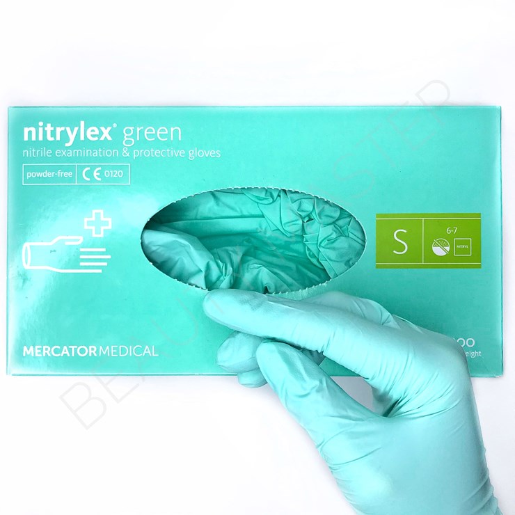 Nitrylex Перчатки Green нитриловые, мята, р.S, пара
