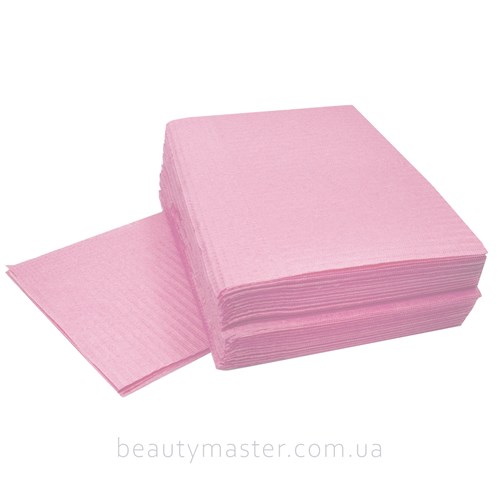 Салфетка непромокаемая розовая (нагрудник, для стола) 45*32,5 комплект 25 шт