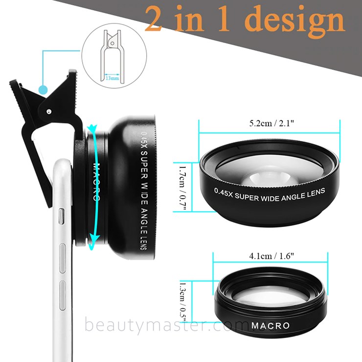 HD lens for mobile phone (macro and wide-angle)