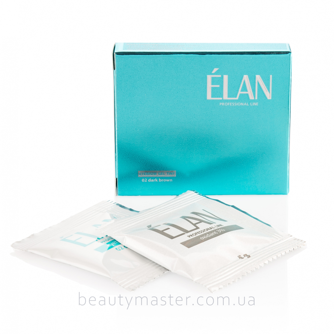 Elan 02 гель фарба для брів сет в коробці (саше фарби + окислювач)