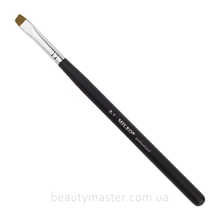 Mileo Eyebrow Brush 8-1 flat beveled black handle
