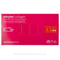Перчатки nitrylex Collagen нитриловые, розовые, р.L, пачка 100шт
