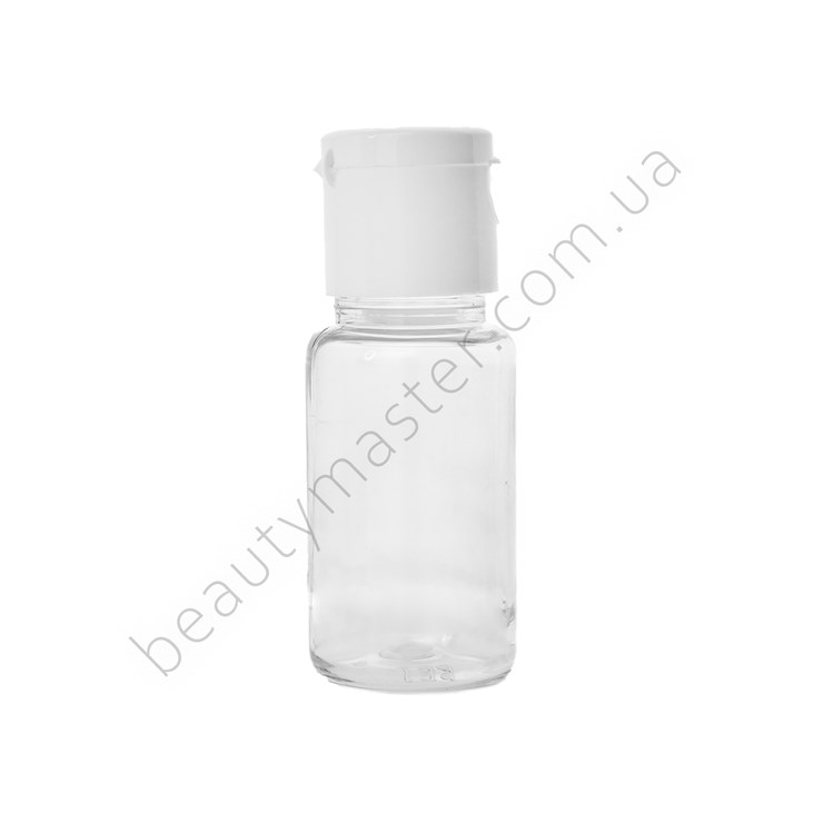 Gloria transparent bottle + white flip top, 15 ml