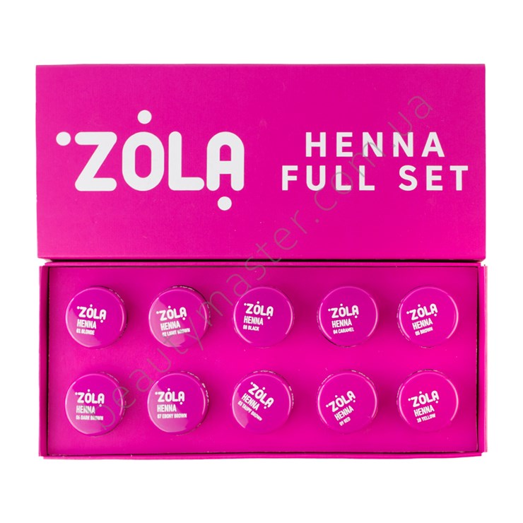 ZOLA Henna set 10 shades, 2.5 g each HENNA FULL SET