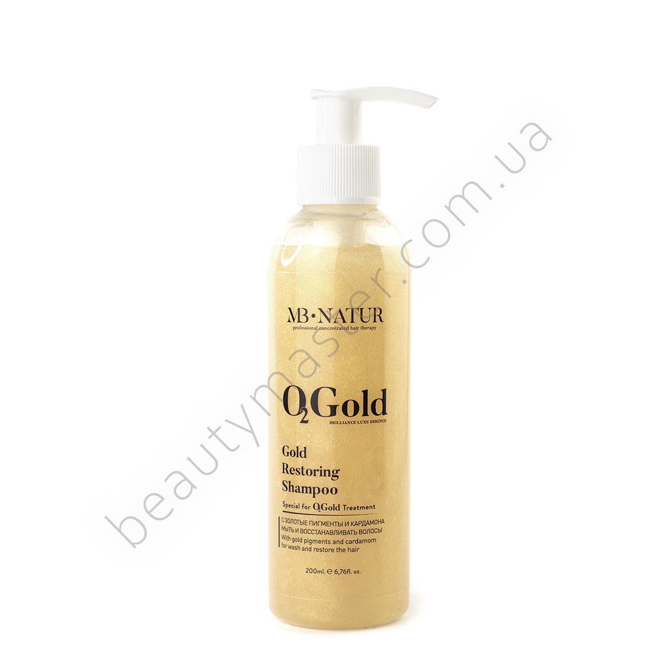 MB Natur Gold Restoring Shampoo 200 мл золотий шампунь преміум класу з кардамоном