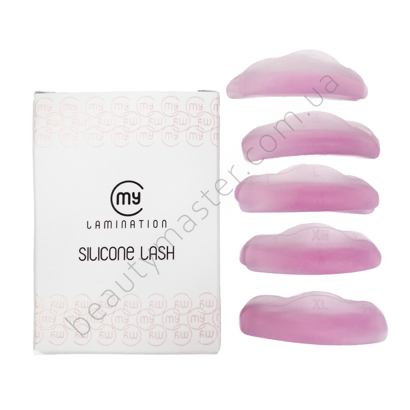 My lamination rollers set 5 pairs (S, M, XM, L, XL) pink