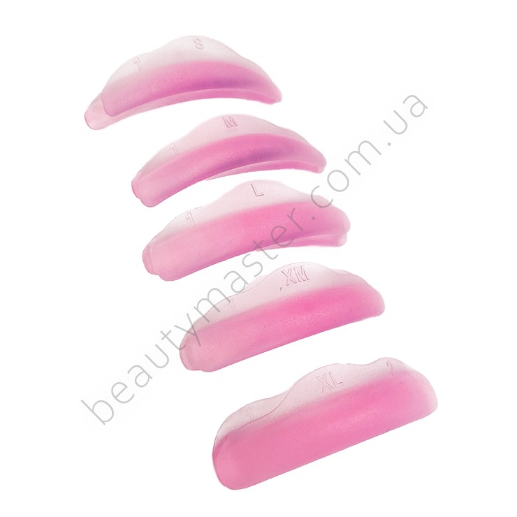 Zestaw 5 par rolek do laminowania (S, M, XM, L, XL) w kolorze różowym.