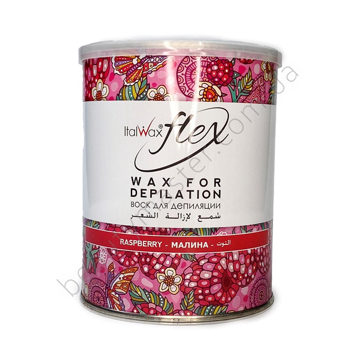 ItalWax Raspberry Flex warm wax for depilation in a jar, 800 ml