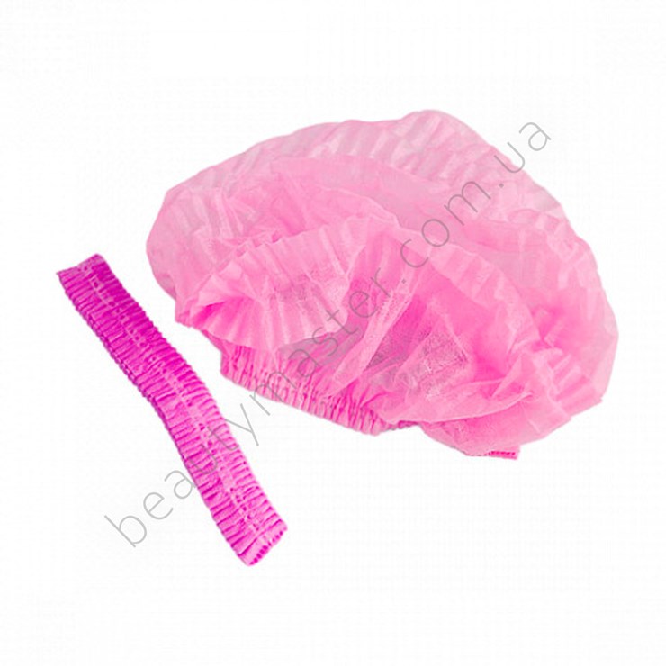 Шапочка одуванчик, с 2мя резинками, розовая 100 шт
