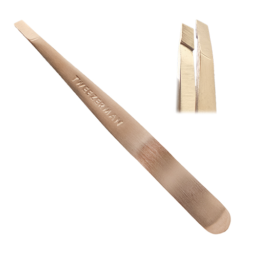 Tweezerman Eyebrow Tweezers Rose Gold beveled