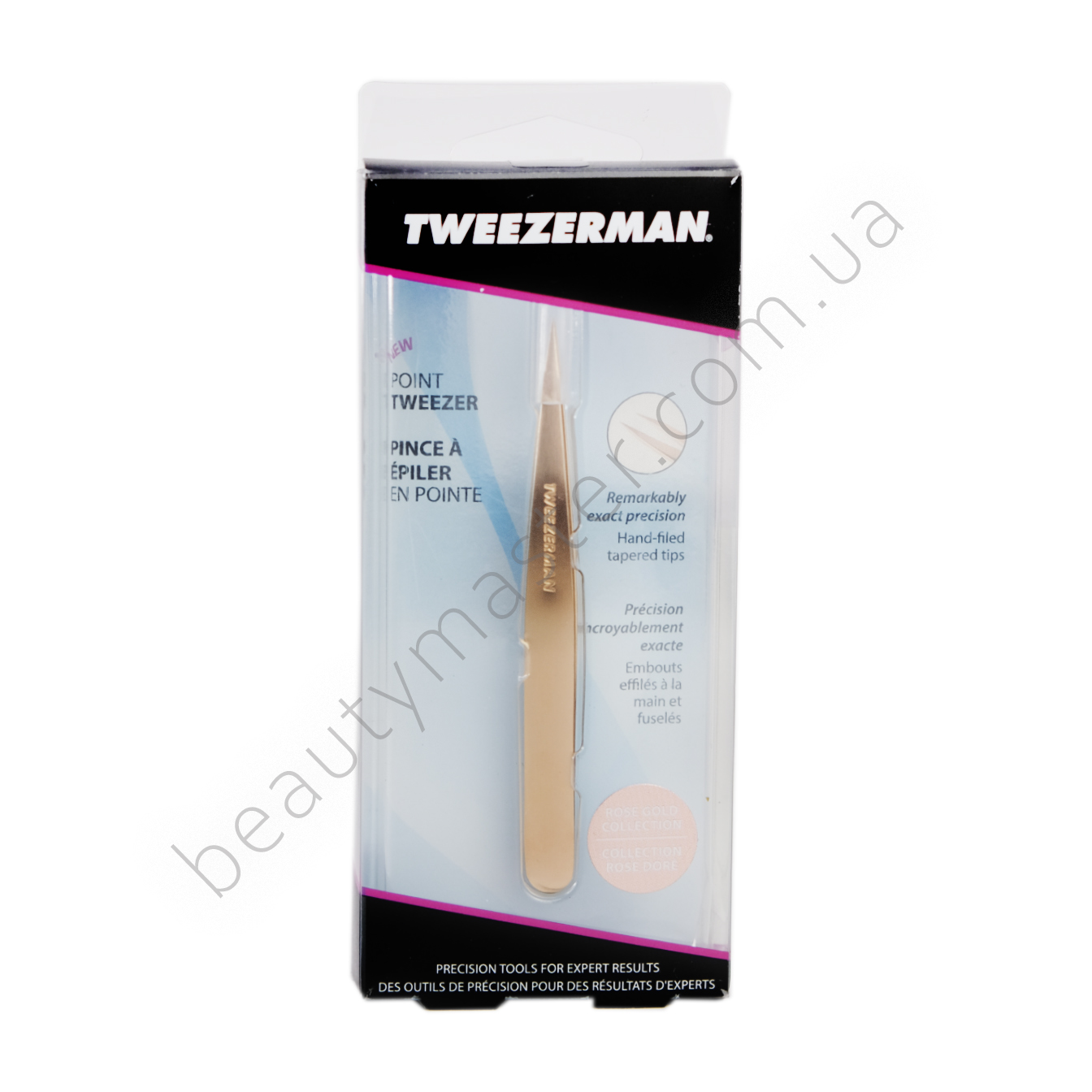 Tweezerman eyebrow tweezers rose gold