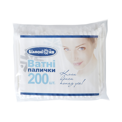 Snow White Cotton swabs in plastic packaging 200 pcs