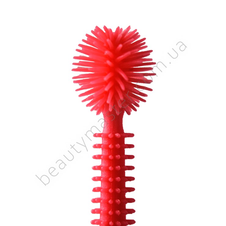 Cepillo de silicona con bola 1 ud, negro-coral