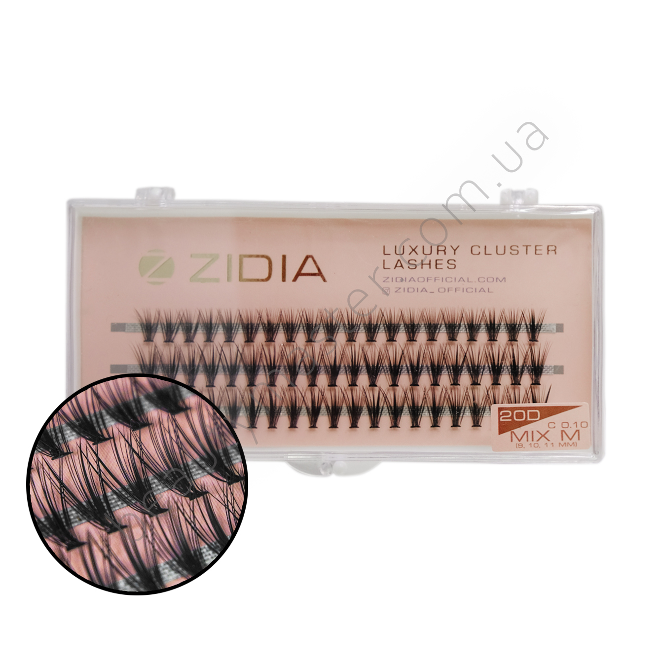 ZIDIA Eyelash bundles 20D bend C; 0.10 Mix M (3 ribbons, size 9, 10, 11mm)
