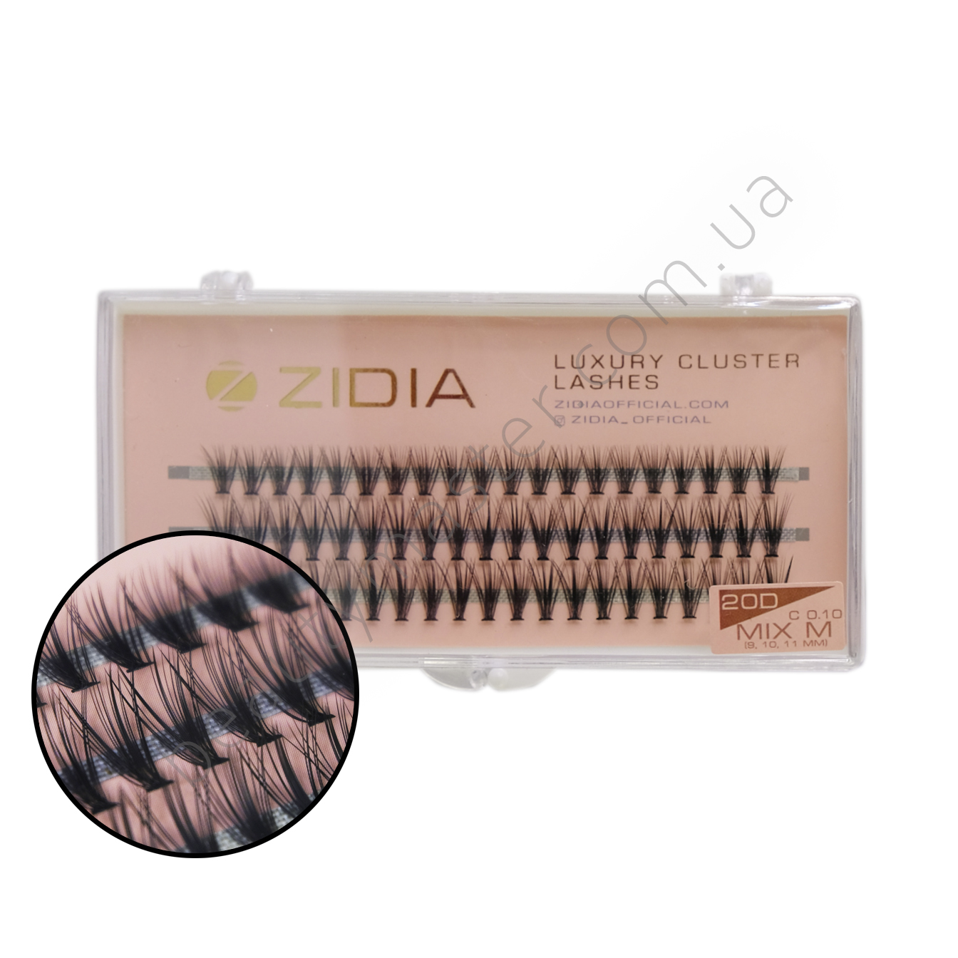 ZIDIA Eyelash bundles 20D bend C; 0.10 Mix(3 ribbons, size 8, 10, 12mm)