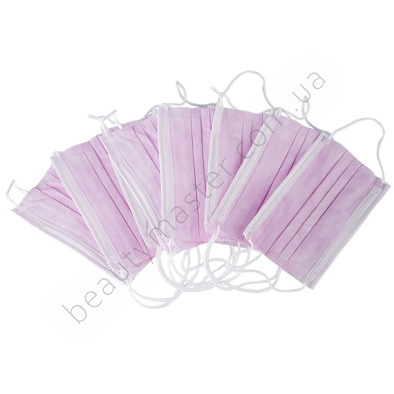 Маска для обличчя тришарова рожева, набір 10 шт