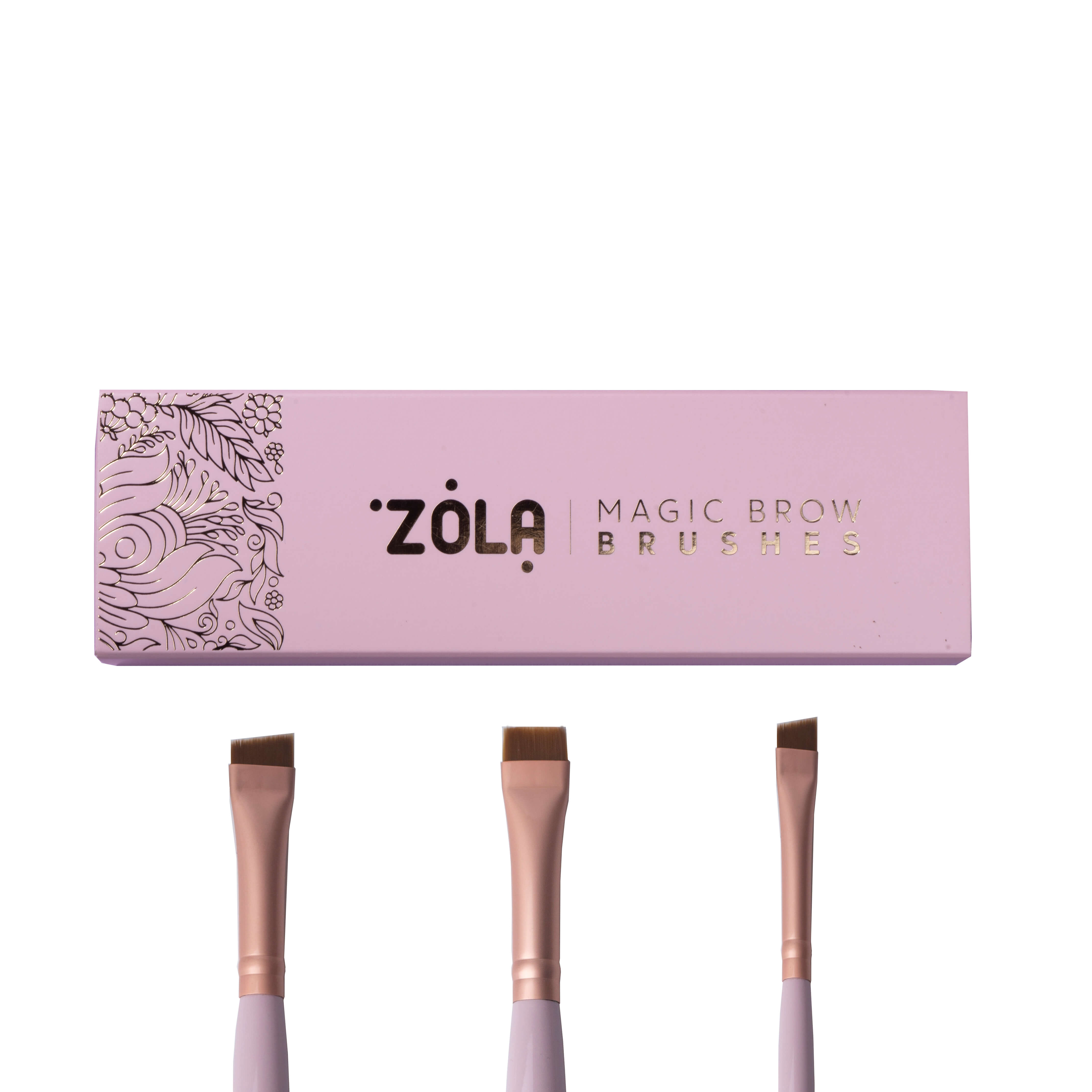 ZOLA Набор кистей для бровей MAGIC BROW BRUSHES светло-розовый