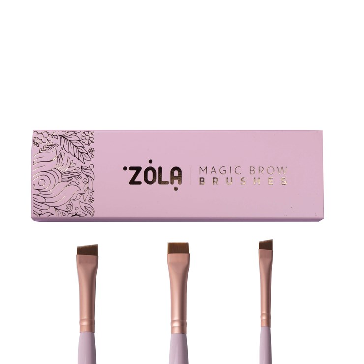 ZOLA Набор кистей для бровей MAGIC BROW BRUSHES светло-розовый