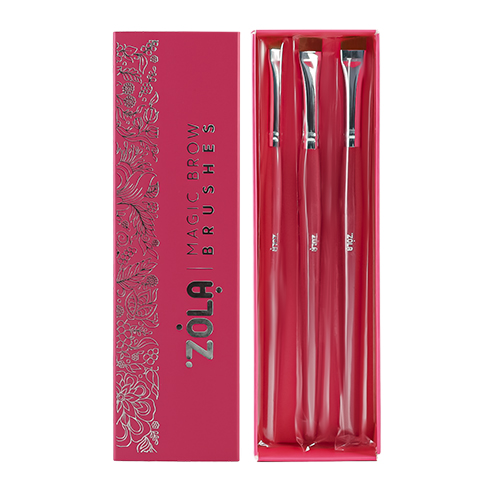 JUEGO DE CEPILLOS PARA CEJAS ZOLA MAGIC BROW BRUSHES Frambuesa