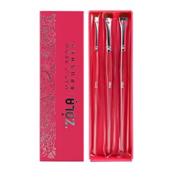 ZOLA Набір пензлів для брів MAGIC BROW BRUSHES малиновий