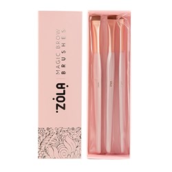 ZOLA Набір пензлів для брів MAGIC BROW BRUSHES світло-рожевий