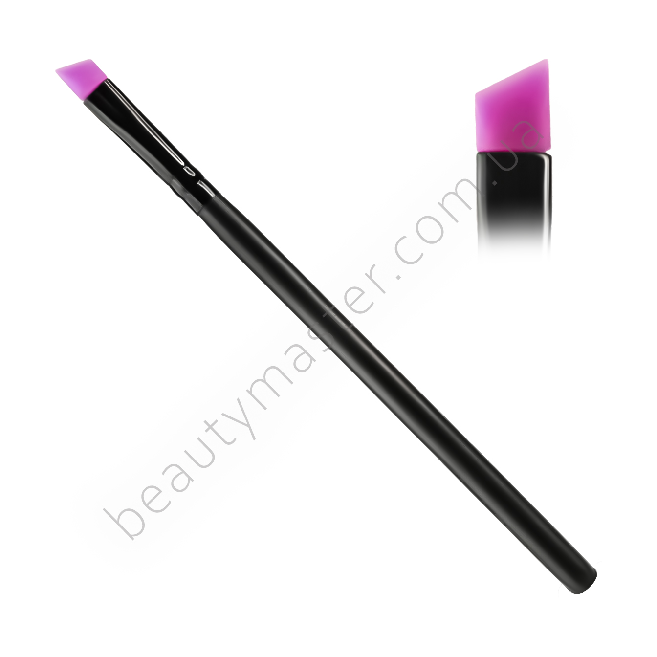 Кисть скошенная силиконовая малиновая