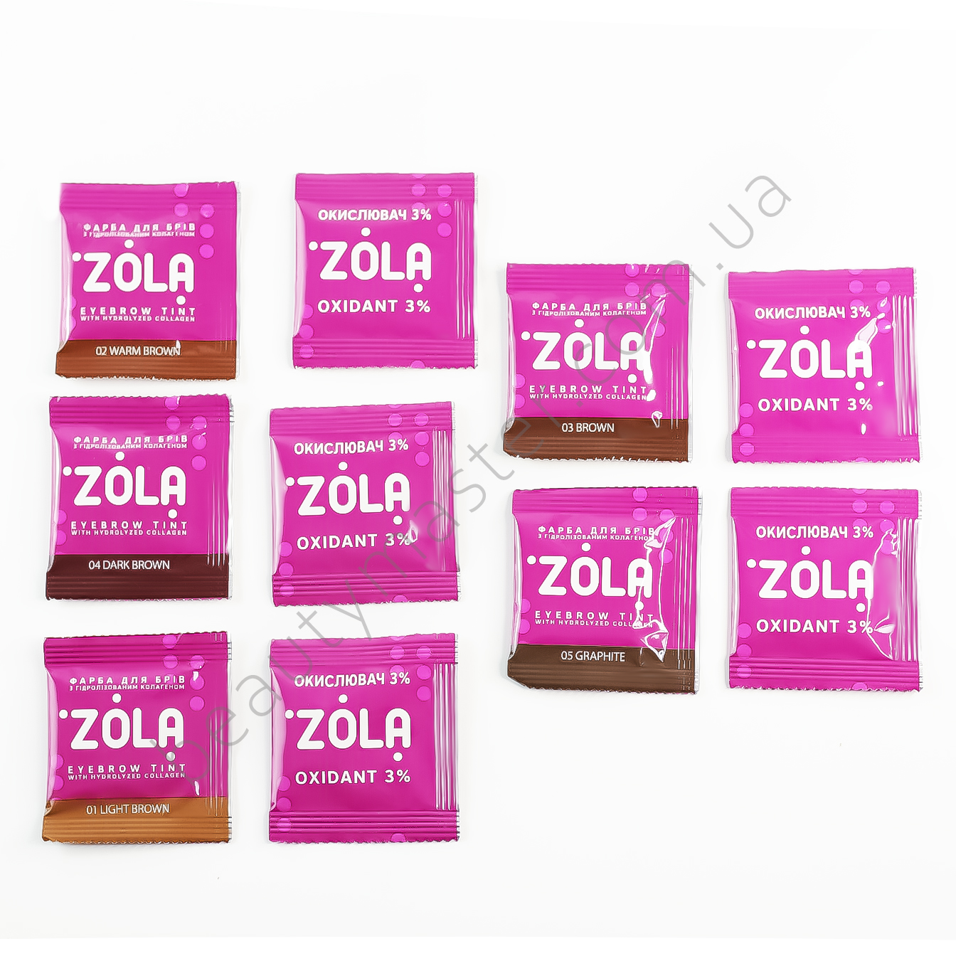 ZOLA Набір 5 фарб з окисником у саше Innovative Colouring System